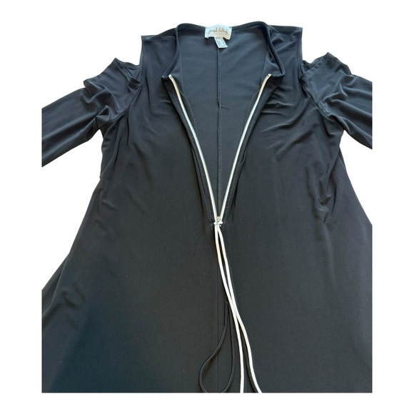 Joseph Ribkoff Harem Drape Cold Shoulder Zip Jumpsuit Stretch - Size 14 - Picture 6 of 15